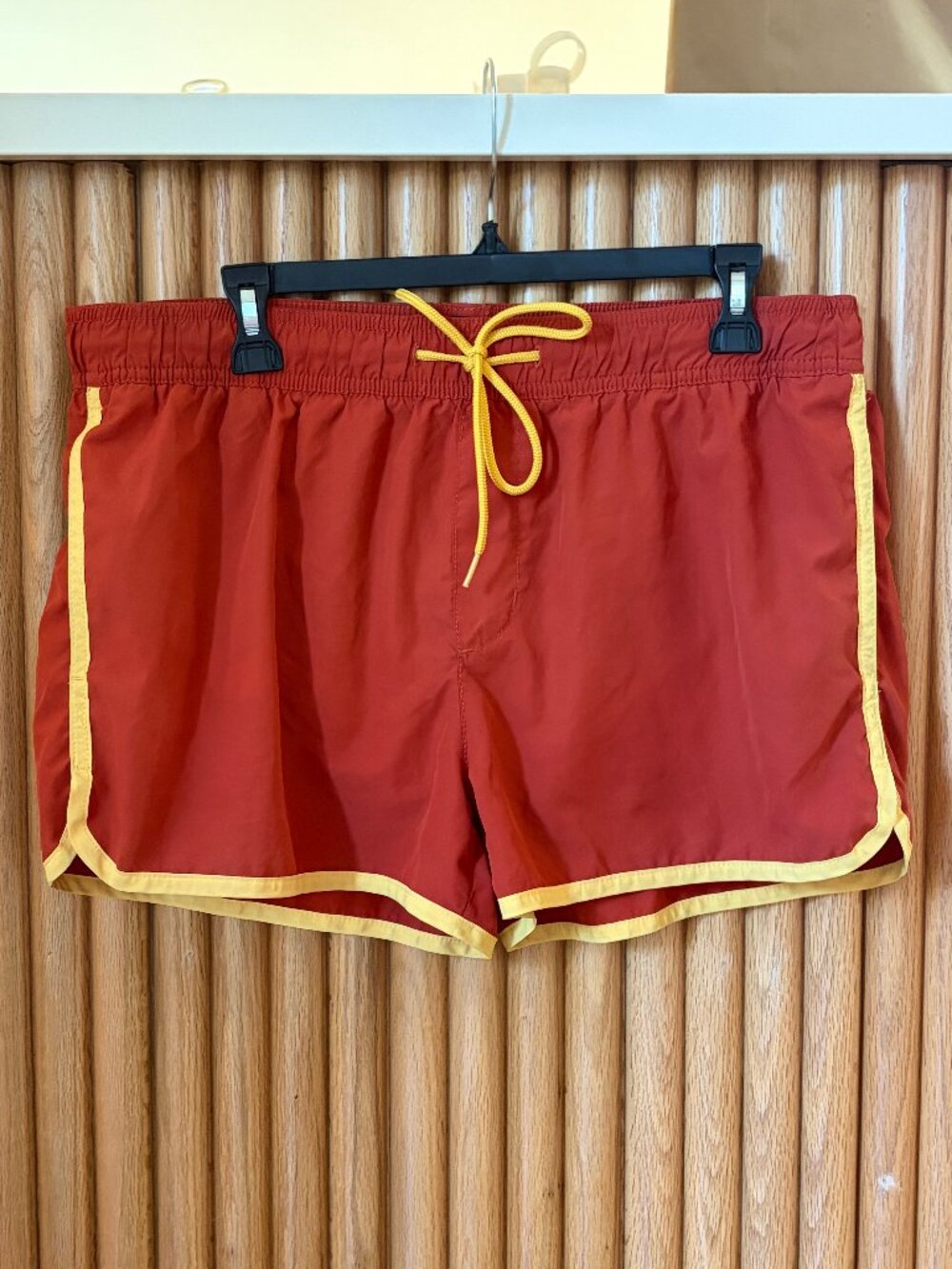 H&M Orange + Yellow Trim Swim Trunks / Shorts - Men’s L Retro Runner Lifeguard